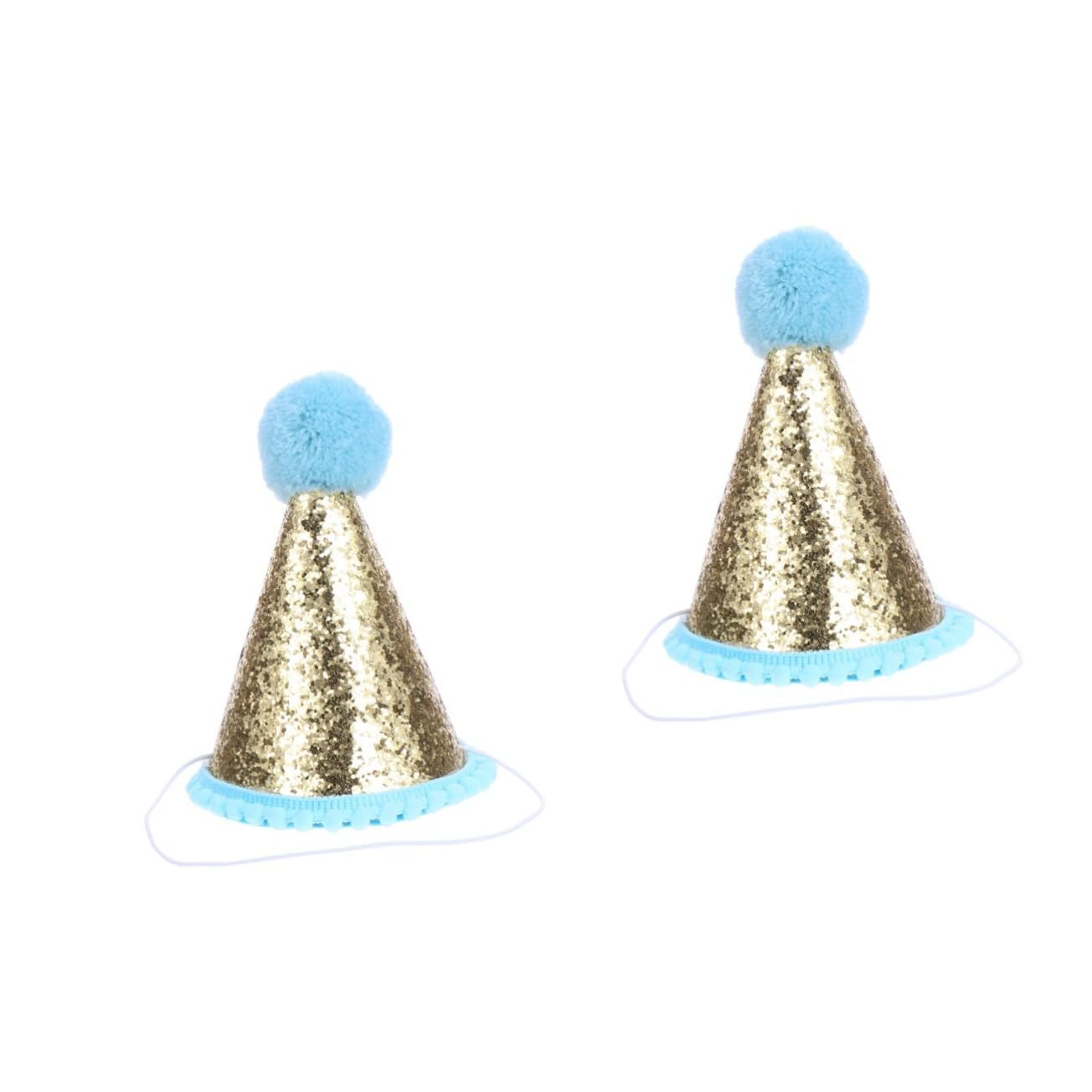 Set De 2 Chapeaux D'anniversaire – Cône Pailleté Avec Tulle – 80 Cm De Haut – Pour Photo Et Fête – Fille Et Enfant