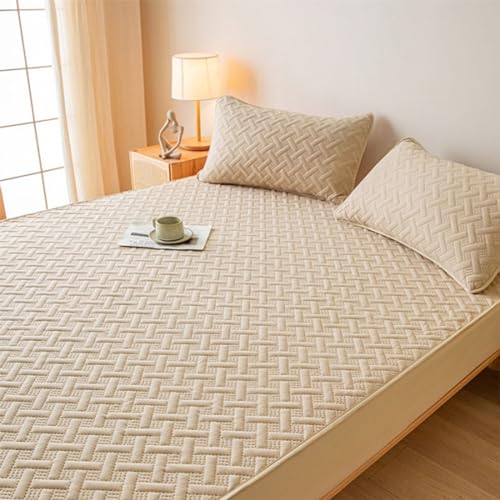 Protector de colchón 150x200 impermeable gris claro con sábanas ajustables 4
