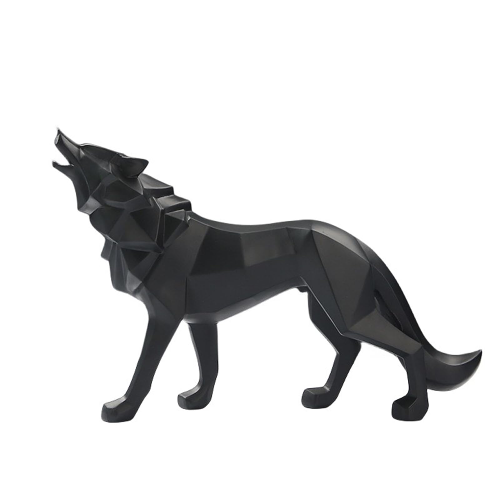 Zyqixluk Black Resin Wolf Statue Sculpture Abstract Sculptures Home Decor Animal Statues Modern Geometric Home Decor Figurine Table Centerpieces Ornaments For Living Room Cabinets Desk Decor,