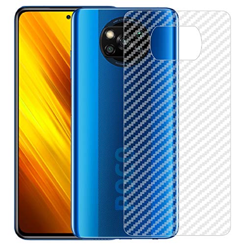 Image of Compatible with Redmi Poco X3 Back Screen Protective Film Carbon Fiber Skin Transparent Screen Guard Sticker