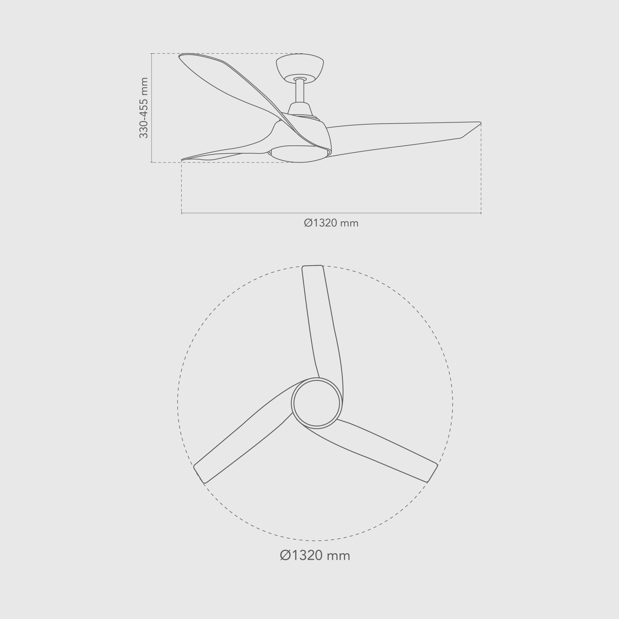 Zelha Ventilador Techo Blanco. Luz Led 24W Neutra/Cálida/Extra Cálida. Motor DC. 3 Aspas ABS Ø132cm. Verano/Invierno. 6 Velocidades. Control Remoto Temporizador. Silencioso. Brisa