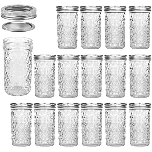 VERONES Mason Jars 12 OZ, Canning Jars Jelly Jars With Regular Lids, Ideal for Jam, Honey, Wedding Favors, Shower Favors,15 PACK by VERONES - Image 2