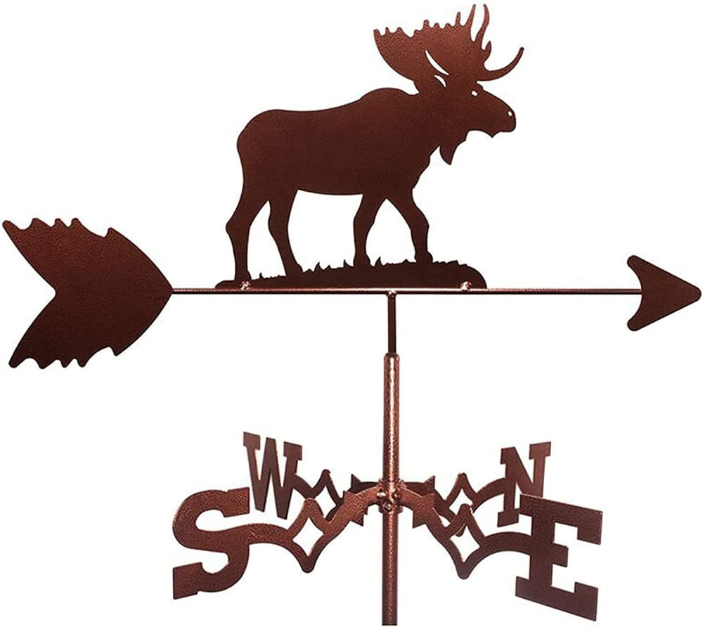 TAXXII Craft Wind Vane Weathervane with Animal Silhouette Ornament Roof Mount Weather Weathercock Measuring Tool Farm Scene Garden Stake Art