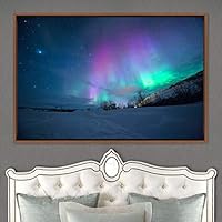 Framed Canvas Wall Art Dayspring Astronomy & Space Contemporary Cosmic Dramatic Green Group Photography Realism - 16x24 inches