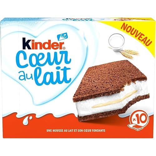 KINDER Coeur au lait Gâteaux génoises au chocolat fourrées au lait 280 g