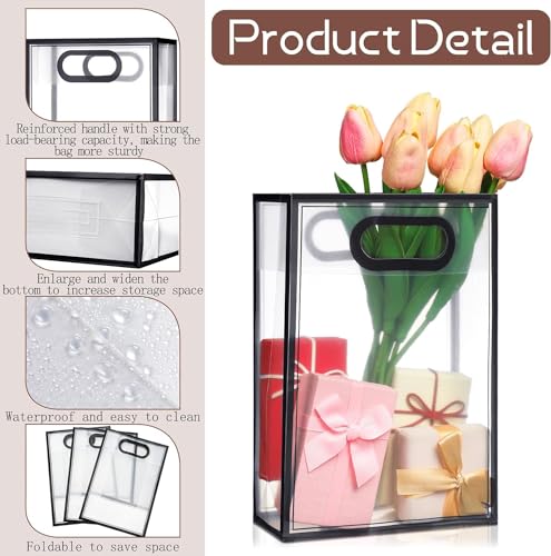 Image of SATYAM KRAFT 6 Pcs Translucent Reusable Multipurpose Gift Bags | Gift for Her /Him, Wedding Return Gifts Baby Shower Anniversary Birthday Hamper Shopping, Party Favors (Small)