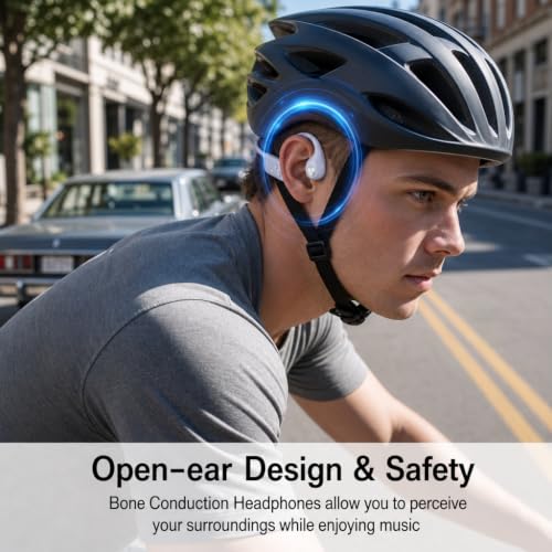 Image of Fanisic Bone Conduction Headphones, Bluetooth 6.0 Open Ear Headphones with Mic, Type-C Quick Charge, Long Battery Life, IPX5 Sweatproof, Lightweight Comfortable for Gym, Sports, and Driving(Purple)