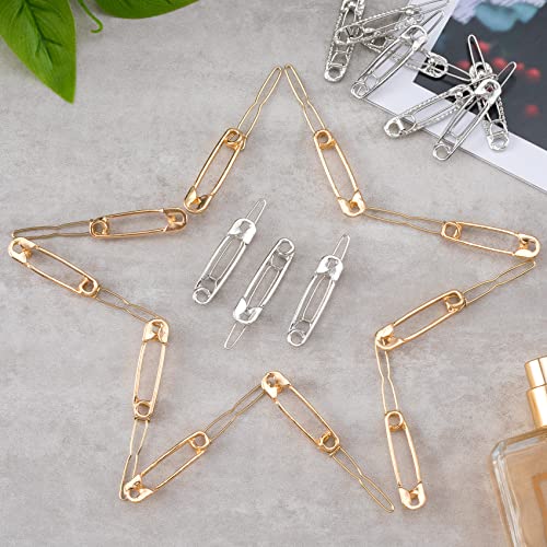 Oiiki 20Pcs Goth Hair Clips, Safety Hair Pins, Alloy Brooch Pin Shape Barrettes, Hair Clips, Hollow Headwear Hair Accessories For Girls, Women Daily Use -Silver, Gold #TOP2
