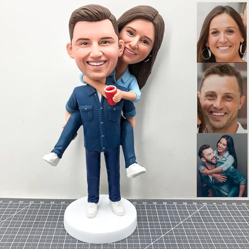 Custom Bobblehead Anniversary Gifts for Couples Personalized Handmade Clay Figurine, Fully Customizable Sculpture Doll Romantic Gift for Her Him Boyfriend Girlfriend Wife Husband Women Men
