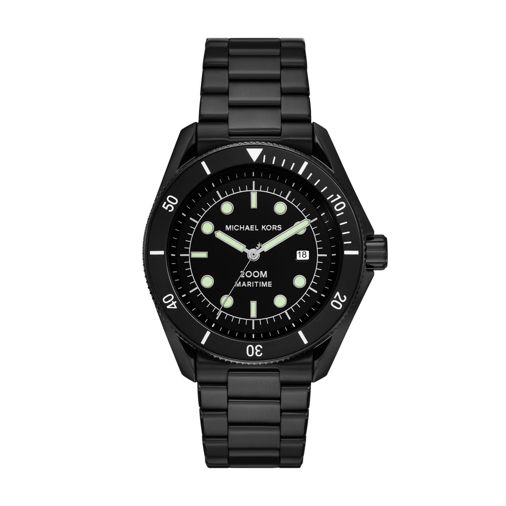 Michael Kors Men's Watch Maritime 42 mm Black Stainless Steel, MK9181