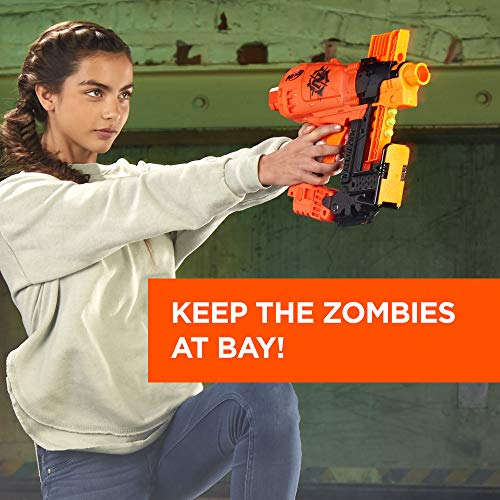 Nailbiter Nerf Zombie Strike Toy Blaster – 8 Official Zombie Strike Elite Darts, 8-Dart Indexing Clip – Survival System – For Kids, Teens, Adults