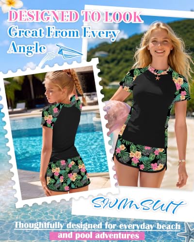 Image of Xaatren Girls 2 Piece Rash Guard Swimsuit