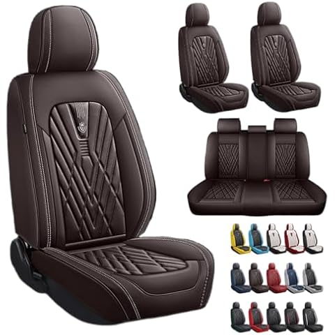 ANKIV Premium Faux Leather Fully Covered Car Seat Cover Custom Fit for Land Rover Range Rover 2000-2023 Non-Slip Interior Seat Cushions Protectors (Full Set 5 Seats,Brown) Cover