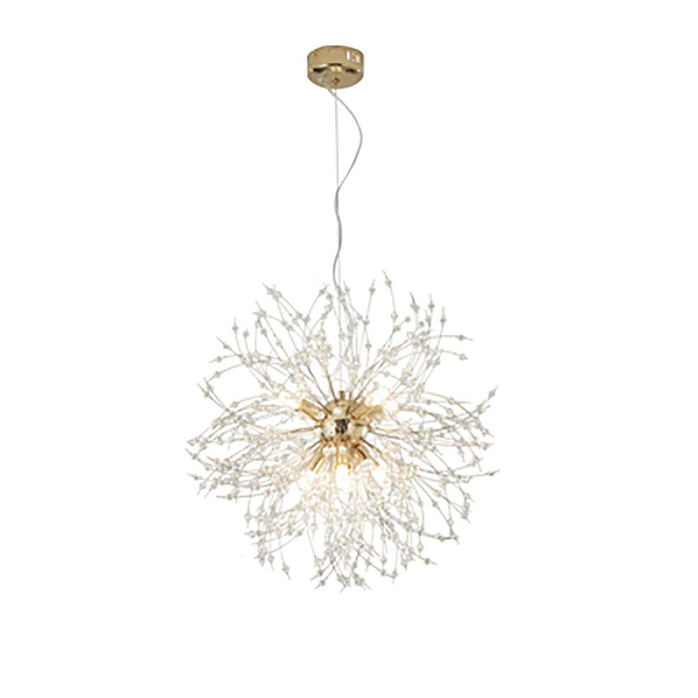Suspension Spoutnik moderne en cristal chrome et or argent pour éclairage de salon