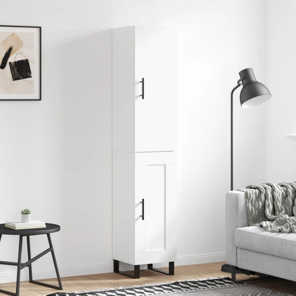 Highboard - Armario de madera (34,5 x 34 x 180 cm), color blanco