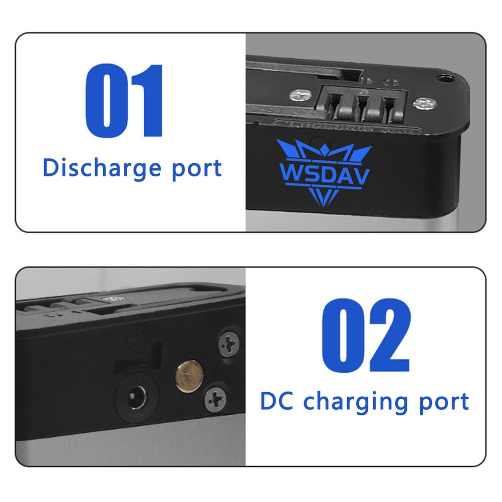 Batería de Iones de Litio de 48 V, batería de Litio de 36 V, baterías de Repuesto de 5,2 Ah, 7,8 Ah y 10,5 Ah para Motores de 0 a 400 W con Cargador