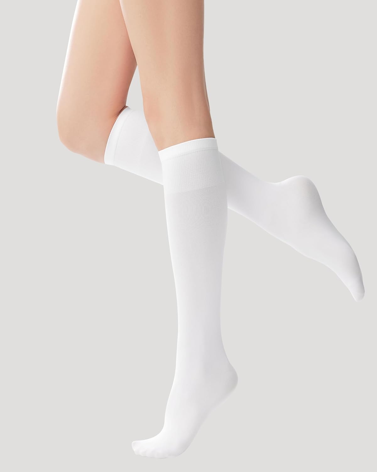 24-Color Knee High Socks, 80 Den Opaque, Wide Comfort Band