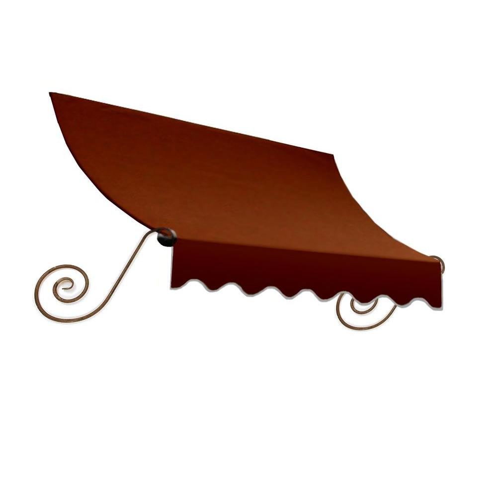 10.38 FT. Charleston Fixed Awning 124.5 in. W X 24 in. H X 36 in. D Acrylic Fabric in Terracotta by Awntech – Model CT23-10TER