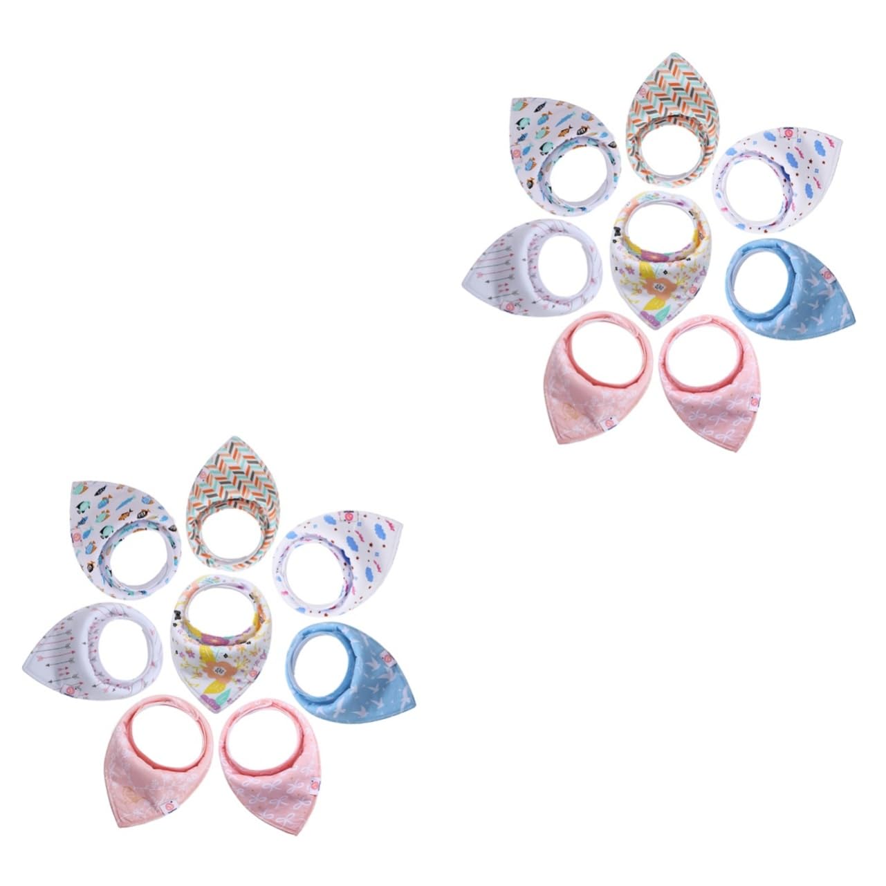 Abaodam 16pezzi Bavaglini Per Bavaglini Bandana Assorbenti Per Drool e Svezzamento Adatti Maschi e Femmine