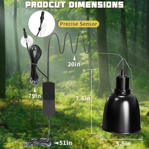 Kweetle REPTILE LIGHT FIXTURE With Thermostatic Timer, 5.5 Inch Deep Dome Reptile Lamp Fixture Timer Reptile Heat Lamp Fixture thumb #4