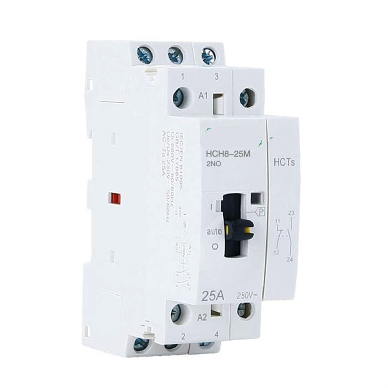 HCH8-25M Modularschütz, 2P, 25 A, DIN-Schiene, Haushalts-Wechselstrom, 1 Stück (2P, 25 A, 2 NC, 230 V)