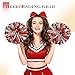 Jexine 8 Pcs Cheerleading Pom Poms with Large Cheerleader Hair Bows Metallic Cheer Metallic Cheer Supplies for Dance Team Spirit Sports Carnival Celebration(Red)
