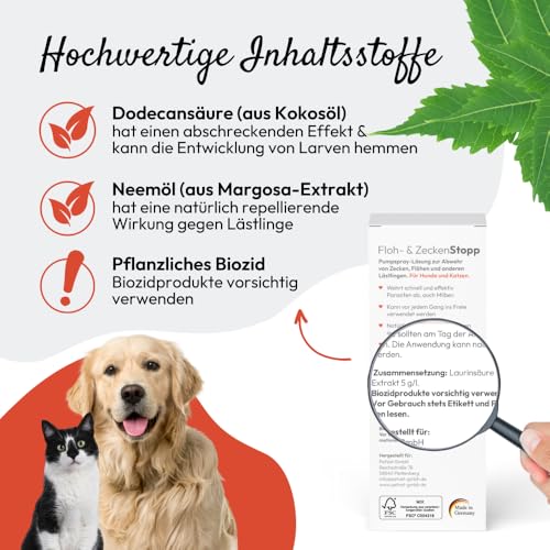 PHA Floh- & ZeckenStopp Spray Hund & Katze, mit Neemöl