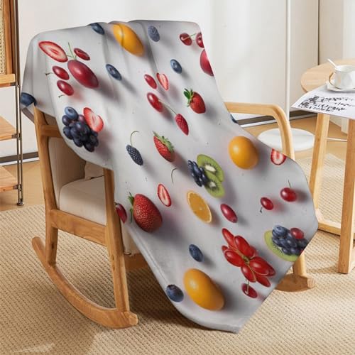 Manta para sofá o cama diseño de frutas de 130 x 180 cm 5