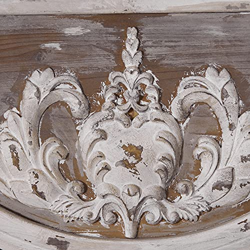 Deco 79 Wood Floral Carved Acanthus Wall Mirror, 33" X 2" X 43", Brown #TOP3