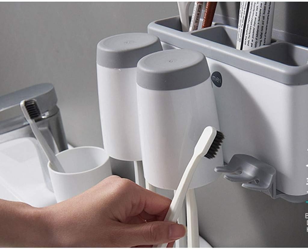 Toothbrush Cup Holder, Toothpaste Stand for Bathroom Storage Organizer(E)