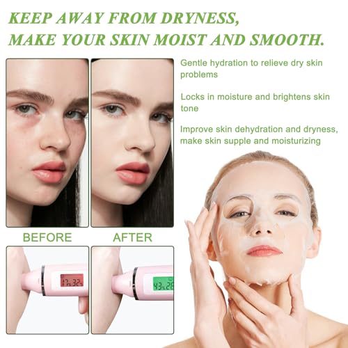 Sheet Face Mask, 5pcs Fruit Extract Face Mask Set, Hydrating Face Mask Improves Dull and Tired Skin Face Care Nourishing Face Masks Skincare Sets for Women (5 Pack) - Image 6