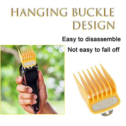 10Pcs Hair Clipper Cutting Guides Combs With Metal Clip Colored Clipper Guards For Wahl Clipper Trimmer Guards Attachment From 1/16 Inch To 1 Inch, Compatible With Most Wahl Clippers #TOP4