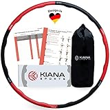 KIANA SPORTS® Hula Hoop Reifen Erwachsene inkl. Tasche und Übungsplan [1,2 kg] - Stabiler Hoola Hoop aus Deutscher Entwicklung - Hullahub Reifen zum Abnehmen - Gymnastikreifen im Wellendesign