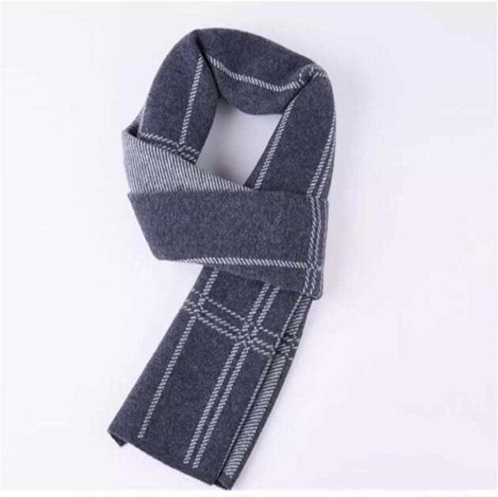 JSEIAJB Autumn and Winter Wool Scarf Thickened and Warm Business Men's Neck Gift