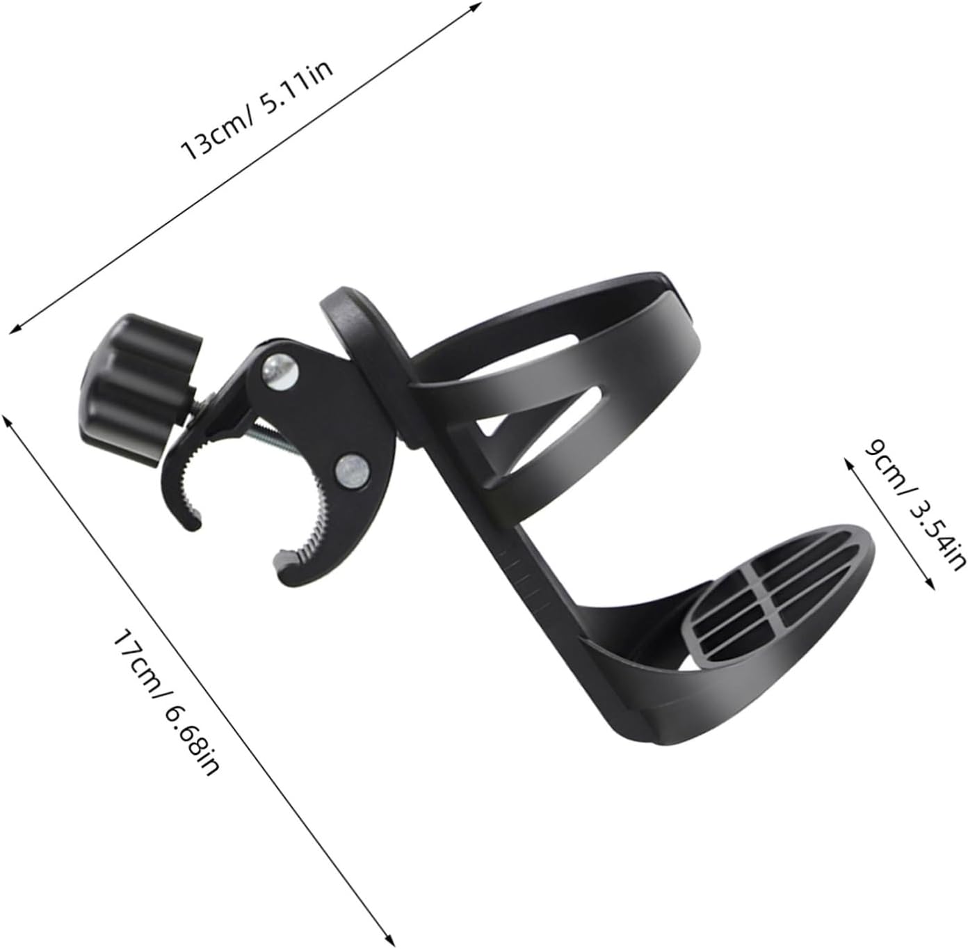 Ipetboom 3pcs Adjustable Walker Cup Holder for Mobility Aids, Plastic Drink Bottle Holder Compatible with Wheelchair, Trolley, and Rollator, Suitable for Elderly and Disabled Users