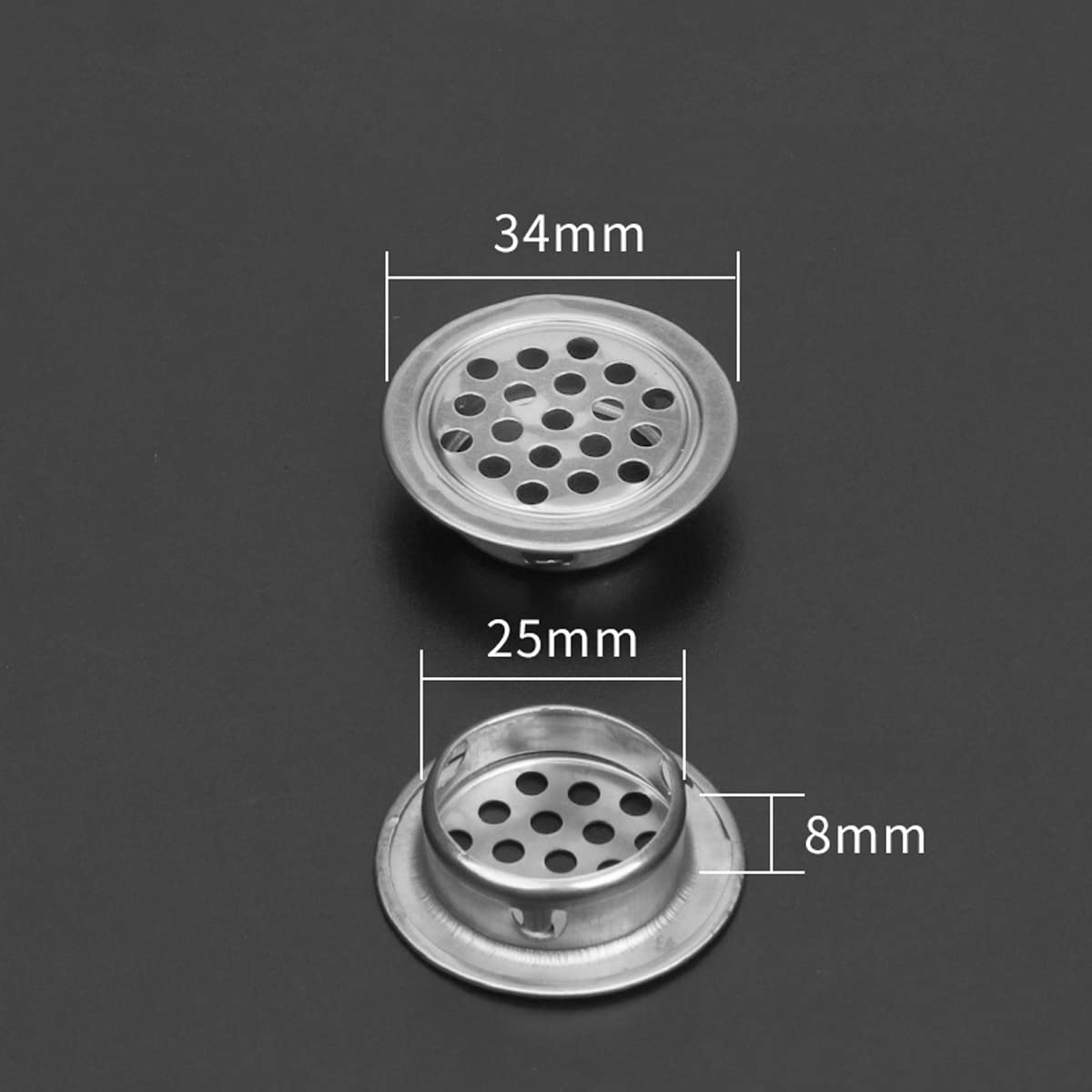 Unifizz Stainless Steel Flat Air Vent Holes,25MM Flat Round Ventilation Mesh Hole for Kitchen Bedroom etc, Silver, 20PCs - Image 2