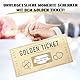 DasWas 2x Goldenes Ticket - Geschenk Gutschein zum Selber Auffüllen mit Rubbelaufkleber - Rubbellose & Gutscheinkarten Selber Machen - Personalisiertes Geschenk im funkelndem Umschlag + Rubbelwerkzeug