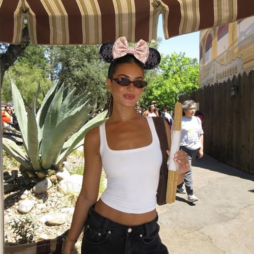 Image of DRESHOW Mouse Ears Bow Headbands Glitter Party Decoration Cosplay Costume for Women