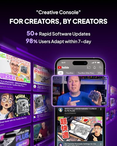 image for TourBox Elite Plus - iPad Drawing - Bluetooth Controller for Video Pho