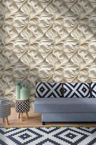 Papier peint floral effet 3D haut de gamme pour décoration murale