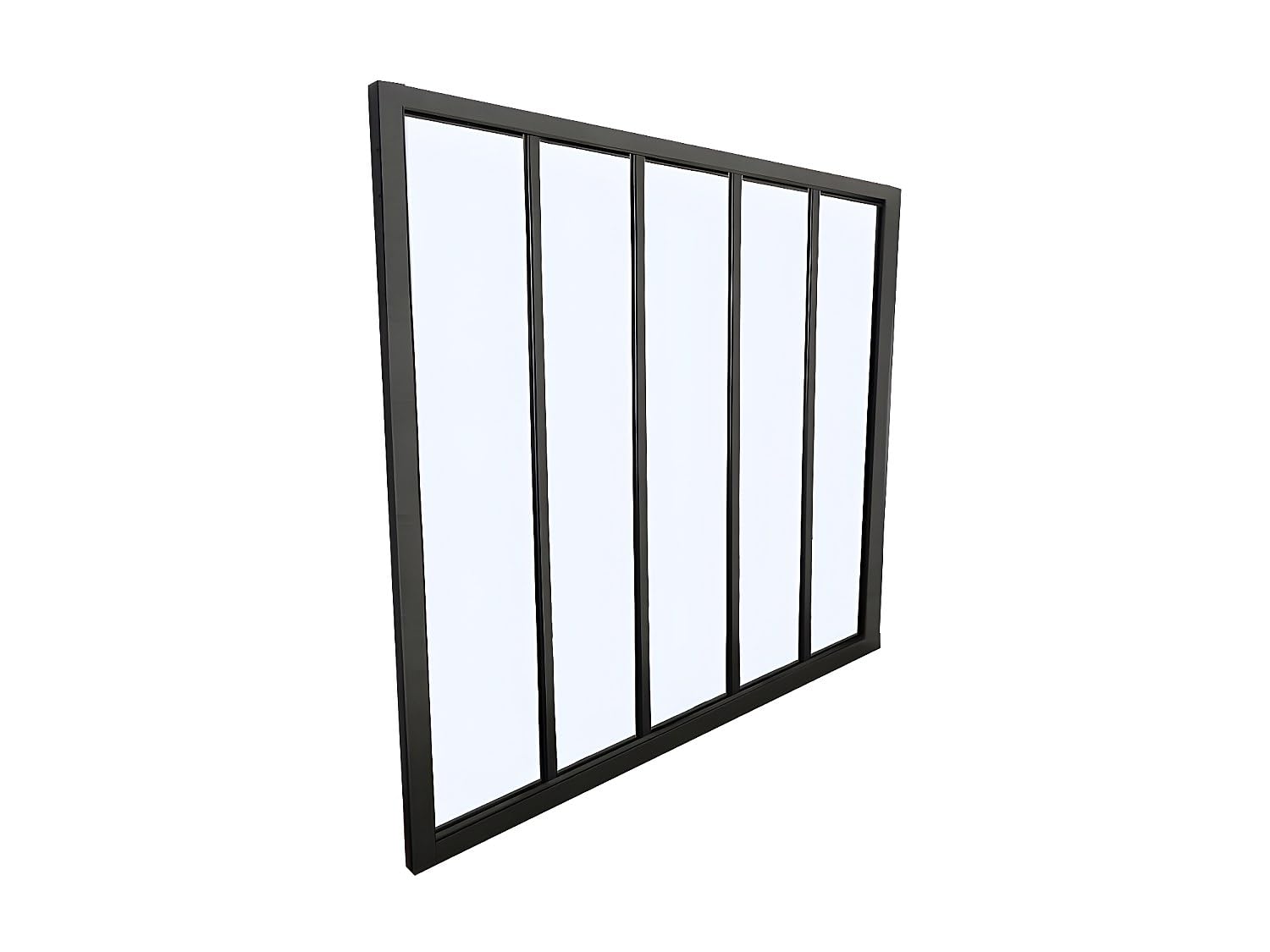 Vente-​unique - Verriére Atelier en Aluminium thermolaqué Noir 150 x 105 cm (L x H) – Bayview