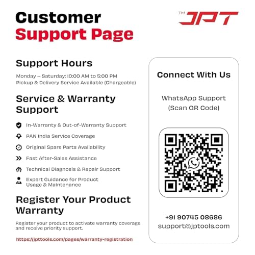 Image of JPT 6W 1000 Lumens LED Work Light Rechargeable with Magnetic Base & 180 Foldable Head | COB Inspection Lamp for Industrial, Electrical, Construction & Emergency Field Use
