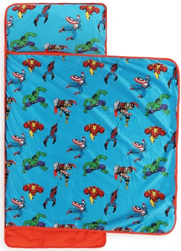 Tapis de Sieste Marvel Comics Avengers pour Enfant, Sac de Couchage Doux avec Oreiller intégré...