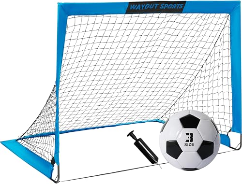 Wayout Sports - Porterías Fútbol Plegables para Niños y Adultos (Azul (1 Unidad), 120 x 90 x 90)