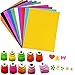JZK Set 10 x Stampini per carta goffratore stampi perforatrice per carta cartoncino e 10 x A4 fogli di carta glitterata adesiva, fustellatrice punzonatrice per carta bambini
