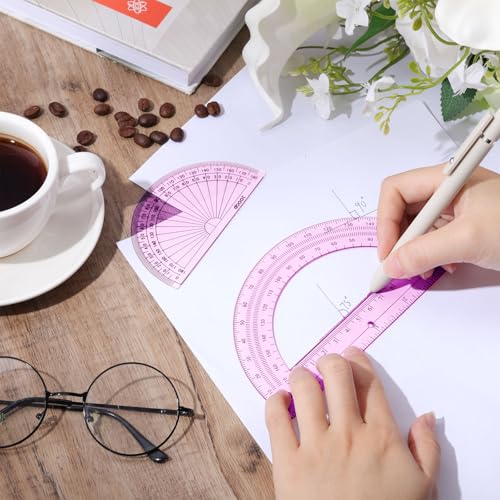 image for EBOOT 2 Pcs Plastic Protractor Clear 180 Degrees Transparent Protracto