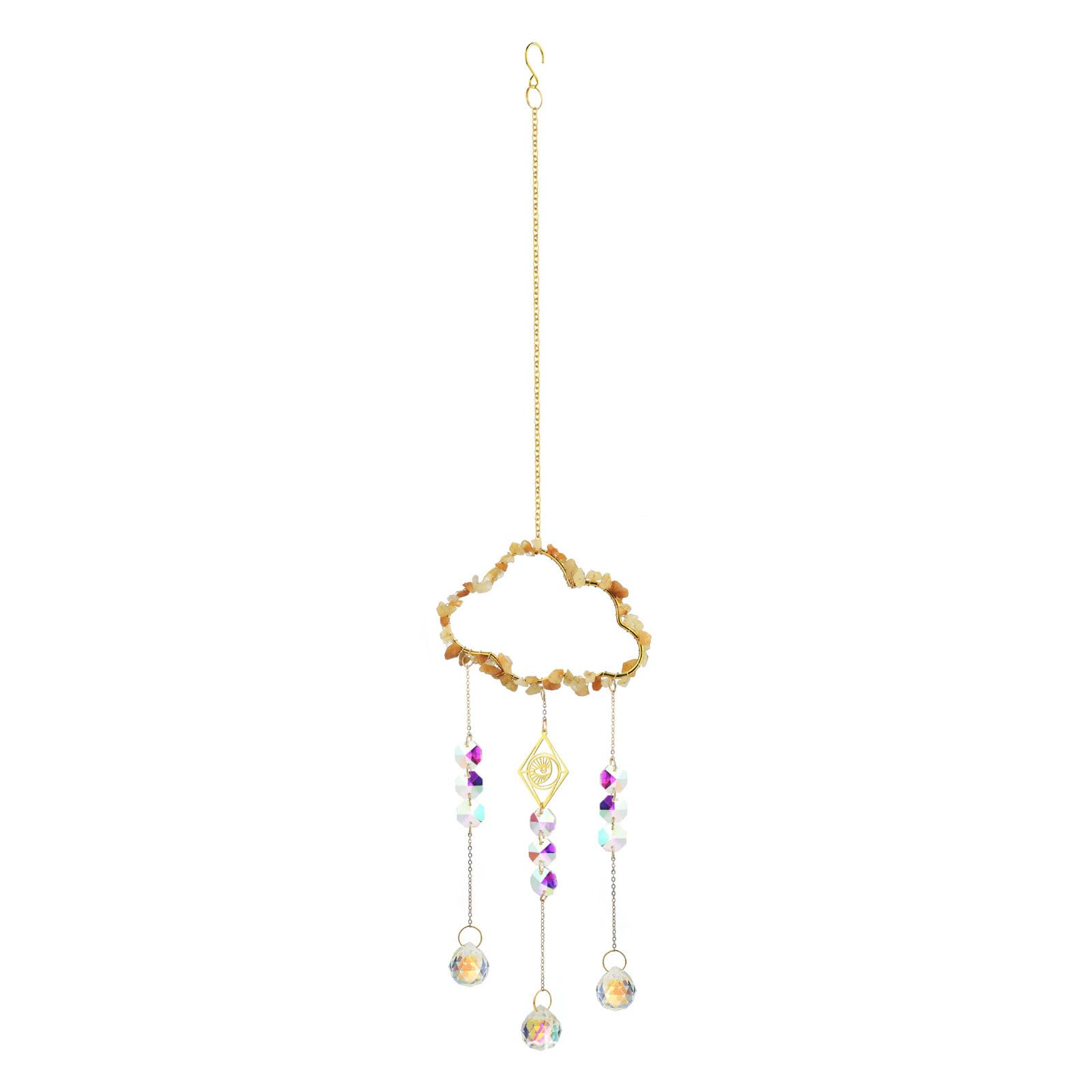 HZBB Natural Crystal Wind Bells Wind Chimes Sun Catcher Perfect Art Ornament Window Garden Hangings Ornaments Pendant for Relaxation