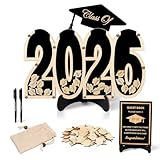Graduation Decorations Class of 2026 Guest Book Alternatives Wood Graduation Signature Board Party Sign for College High School Students Grad Party Indoor or Outdoor 2026 Supplies Gifts