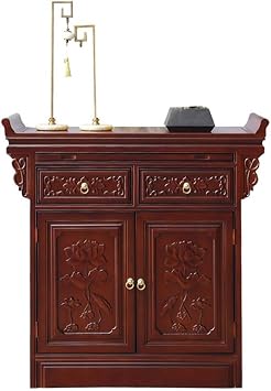 Buddha Altar All Solid Wood Buddhist Table, Chinese Buddhist, Household Buddhist Cabinet, Carved Console Table with Drawers and Cabinets Buddhism Decor