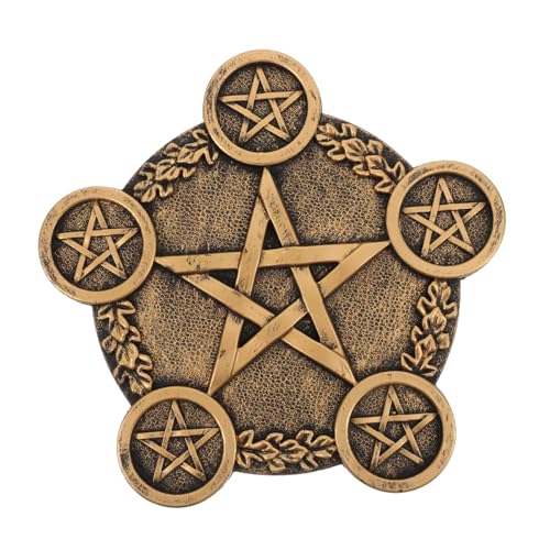 Amosfun Candelabro De Pentagrama para Escritorio Decoración Creativa Base De Vela para Pentagrama Altar Accesorio De Fotos para Vela Pentaculo